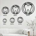 Dentist metal sign size guide showing round designs in sizes from 8 to 24 inches