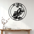 Dentist wall sign displayed on a light paneled wall above a console table in a welcoming office setting