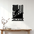 Roofer wall sign displayed on a bright paneled wall as patriotic workshop or home decor