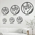 ASL metal sign size guide showing available round sizes from 8 by 8 to 24 by 24 inches