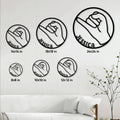 ASL metal sign size guide showing available circular sign sizes from 8 by 8 to 24 by 24 inches