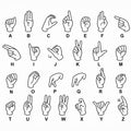 ASL hand sign style selection guide showing alternative American Sign Language hand gesture vectors