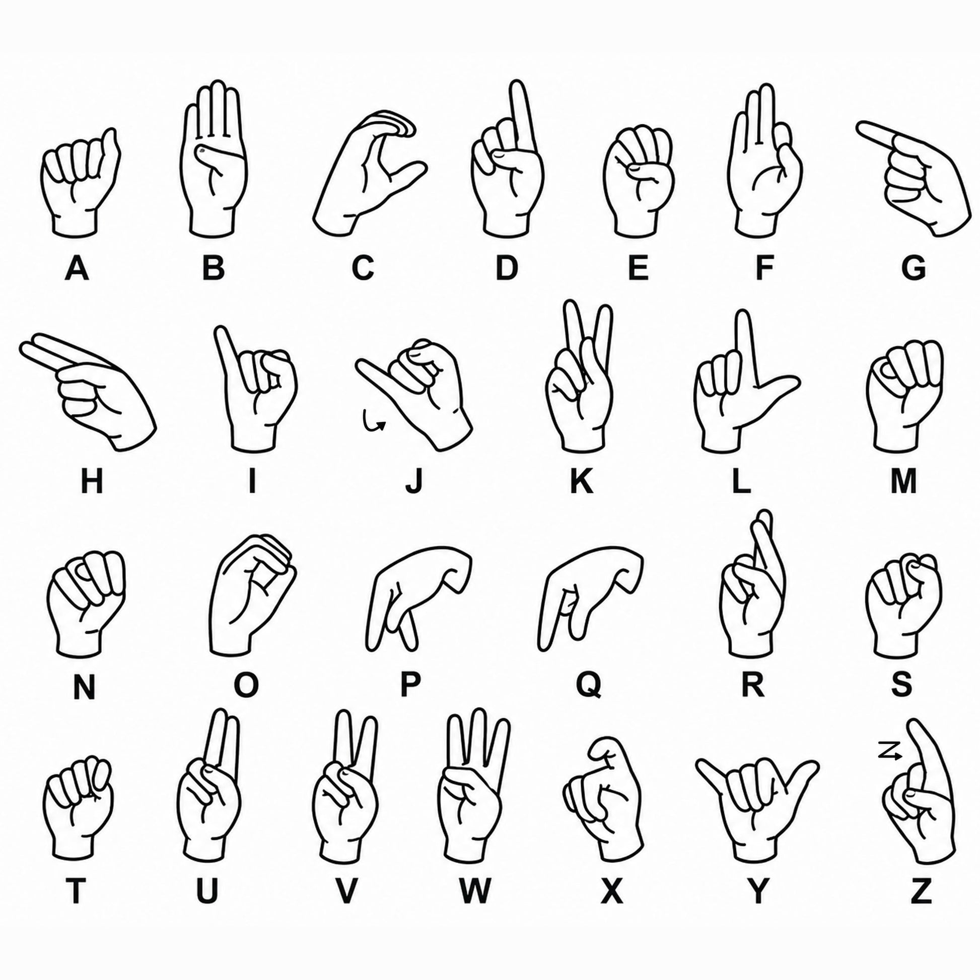 ASL hand sign style selection guide showing alternative American Sign Language hand gesture vectors