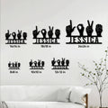 Sign language metal sign size guide showing available square dimensions from 8 by 8 to 24 by 24 inches