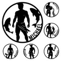 Zodiac metal sign featuring a bold Aquarius water bearer silhouette with additional zodiac artwork options