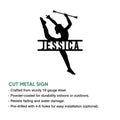 Baton twirling cut metal sign featuring a dynamic twirler silhouette and wall-mount design