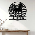 German Shorthaired Pointer American flag sign displayed as patriotic dog wall decor