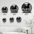 German Shorthaired Pointer metal sign shown in multiple size options on a living room wall