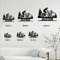 Mountain biking metal sign size guide showing available square sizes from 8 by 8 to 24 by 24 inches