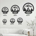 Mountain biking metal sign size guide showing available square sizes from 8 by 8 to 24 by 24 inches