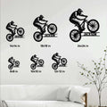 Mountain biking metal sign size guide showing available square sizes from 8x8 to 24x24 inches