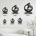 Mountain biking metal sign size guide showing six square size options from 8 by 8 to 24 by 24 inches