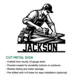 Carpenter metal sign shown with a detailed woodworker illustration and cut metal sign information