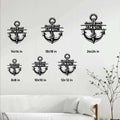 Anchor wall sign size guide displaying several available square dimensions in a home setting