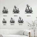 Anchor metal sign size guide showing multiple square size options in a room setting