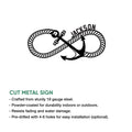 Anchor metal sign product graphic showing the rope loop and crossed sword nautical artwork