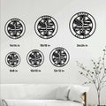Paramedic metal sign size guide showing several round size options displayed on a paneled wall