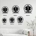 Paramedic metal sign size guide showing available square sizes from 8 by 8 to 24 by 24 inches