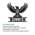Viking raven metal sign shown with a custom design and cut-metal wall decor details