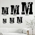 Cheerleading metal sign size guide showing multiple square size options in a bright living room setting