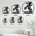 BMX rider metal sign shown in multiple size options as a wall decor display guide