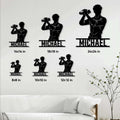 Bartender wall sign shown in multiple size options above a modern living room sofa