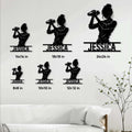Bartender metal sign size guide showing six square size options from 8x8 to 24x24 inches
