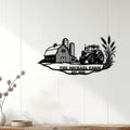 Farmhouse wall decor displayed on a white paneled wall with a barn, tractor, and wheat silhouette