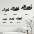 Farm metal sign size guide showing display examples in 8x8, 10x10, 12x12, 14x14, 18x18, and 24x24 inches