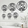 Baking metal sign size guide showing available round sizes from 8 by 8 to 24 by 24 inches