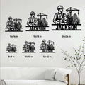 Civil engineering metal sign size guide showing six available square size options in a room setting