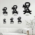 Karate sign size guide showing available square sizes from 8 by 8 to 24 by 24 inches