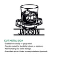 Bourbon metal sign product graphic showing the cut-metal design and indoor or outdoor display use