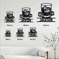 Bourbon metal sign size guide showing available square dimensions from 8 by 8 to 24 by 24 inches