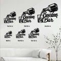 Bourbon bar metal sign size guide showing available square sizes from 8 by 8 to 24 by 24 inches