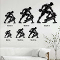 Weightlifting metal sign size guide showing six available square sizes from 8x8 to 24x24 inches