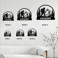 Bigfoot metal sign size guide showing available 8, 10, 12, 14, 18, and 24 inch options