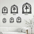Ballet metal sign size guide showing multiple square size options for wall decor