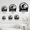 Bigfoot metal sign size guide showing available square sizes from 8 by 8 to 24 by 24 inches