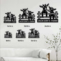 Goat farm metal sign size guide showing six square size options from 8x8 to 24x24 inches