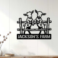 Custom goat farm wall sign displayed on a light wood-paneled farmhouse wall