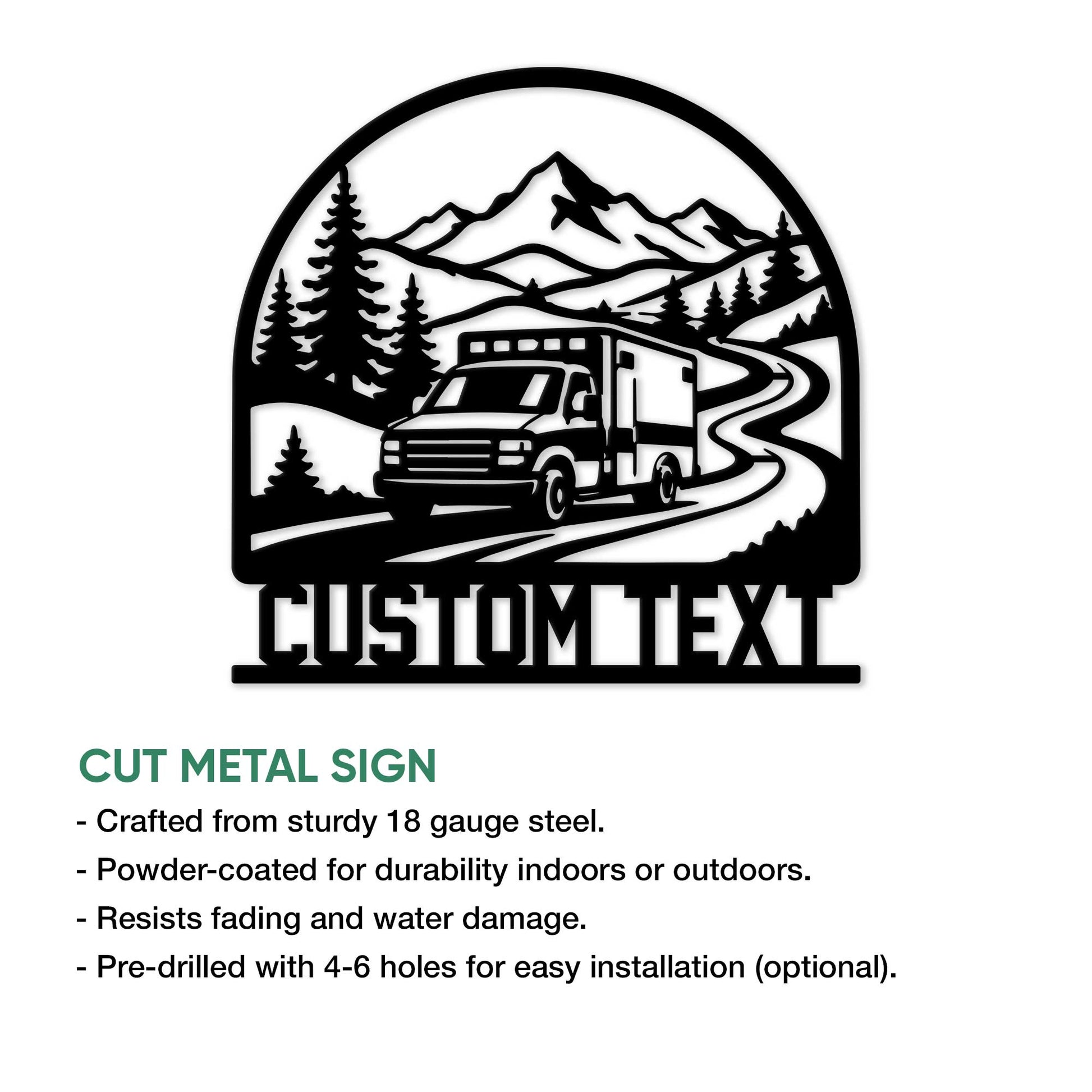Ambulance metal sign feature graphic showing a mountain rescue scene and cut-metal wall decor design