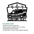 Ambulance metal sign feature graphic showing a detailed emergency vehicle and heartbeat outline