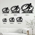 Rugby metal sign size guide displaying six square size options from 8x8 to 24x24 inches