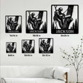 Arborist metal sign size guide showing six square size options from 8 by 8 to 24 by 24 inches