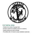 Arborist tree climber metal sign shown with cut metal sign feature details