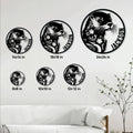Otter metal sign size guide showing several round size options in a home decor setting