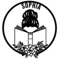 Custom book lover metal sign featuring a woman reading an open book within a floral circular frame
