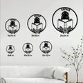 Book lover metal sign size guide showing available 8, 10, 12, 14, 18, and 24 inch options