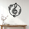 Piano wall decor displayed on a white paneled wall above a console table